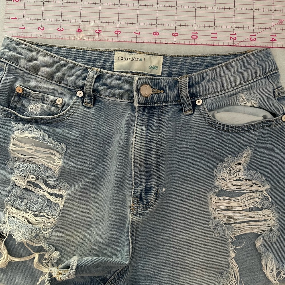 Denim Distressed Shorts - Picture 9 of 10